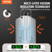 Liquid Nitrogen Tank, 3 L Aluminum Alloy Liquid Nitrogen Container, LN2 Tank Dewar with 6 Canisters and Carry V952-CZXYDG3L0000R0BDWV0
