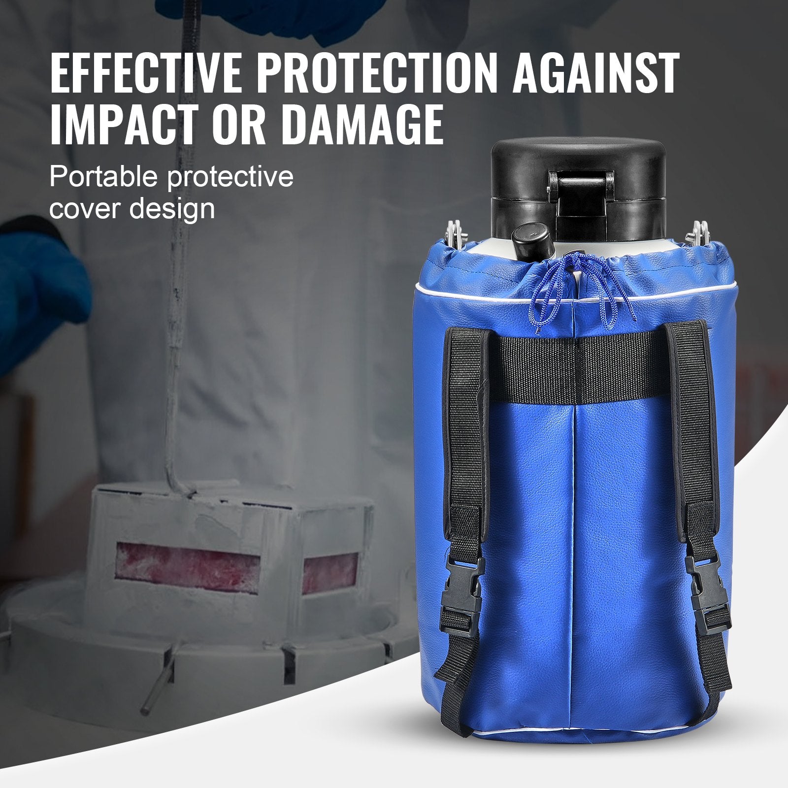 Liquid Nitrogen Tank, 3 L Aluminum Alloy Liquid Nitrogen Container, LN2 Tank Dewar with 6 Canisters and Carry V952-CZXYDG3L0000R0BDWV0