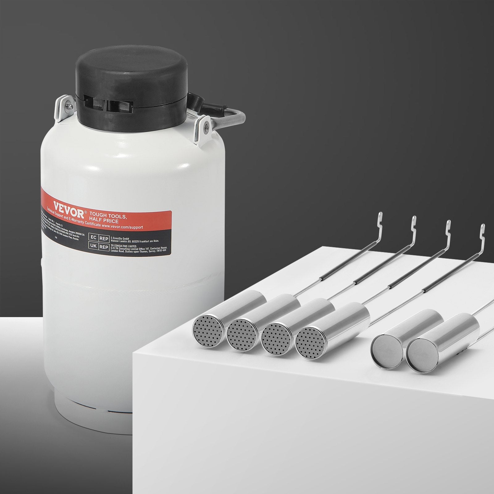 Liquid Nitrogen Tank, 3 L Aluminum Alloy Liquid Nitrogen Container, LN2 Tank Dewar with 6 Canisters and Carry V952-CZXYDG3L0000R0BDWV0
