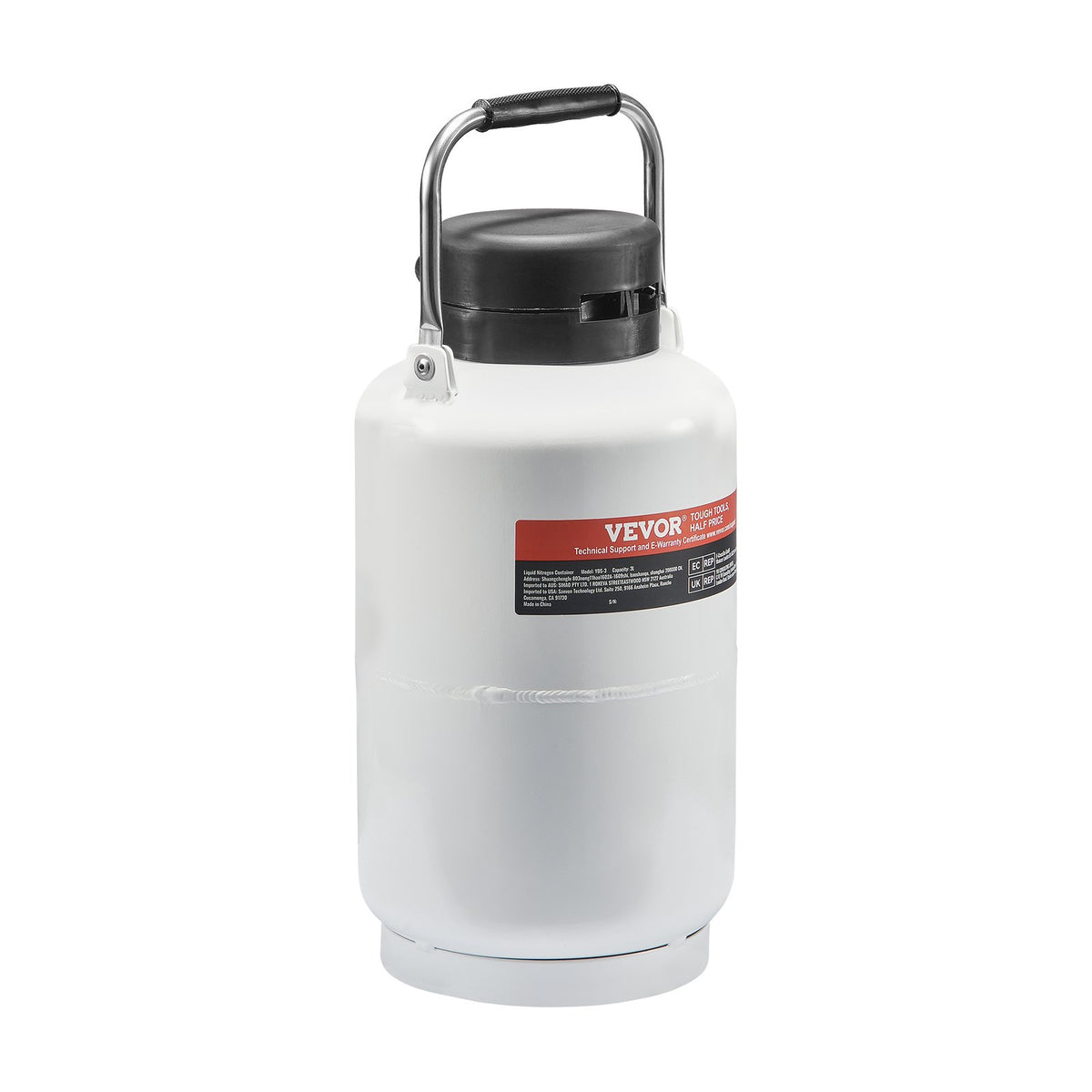 Liquid Nitrogen Tank, 3 L Aluminum Alloy Liquid Nitrogen Container, LN2 Tank Dewar with 6 Canisters and Carry V952-CZXYDG3L0000R0BDWV0
