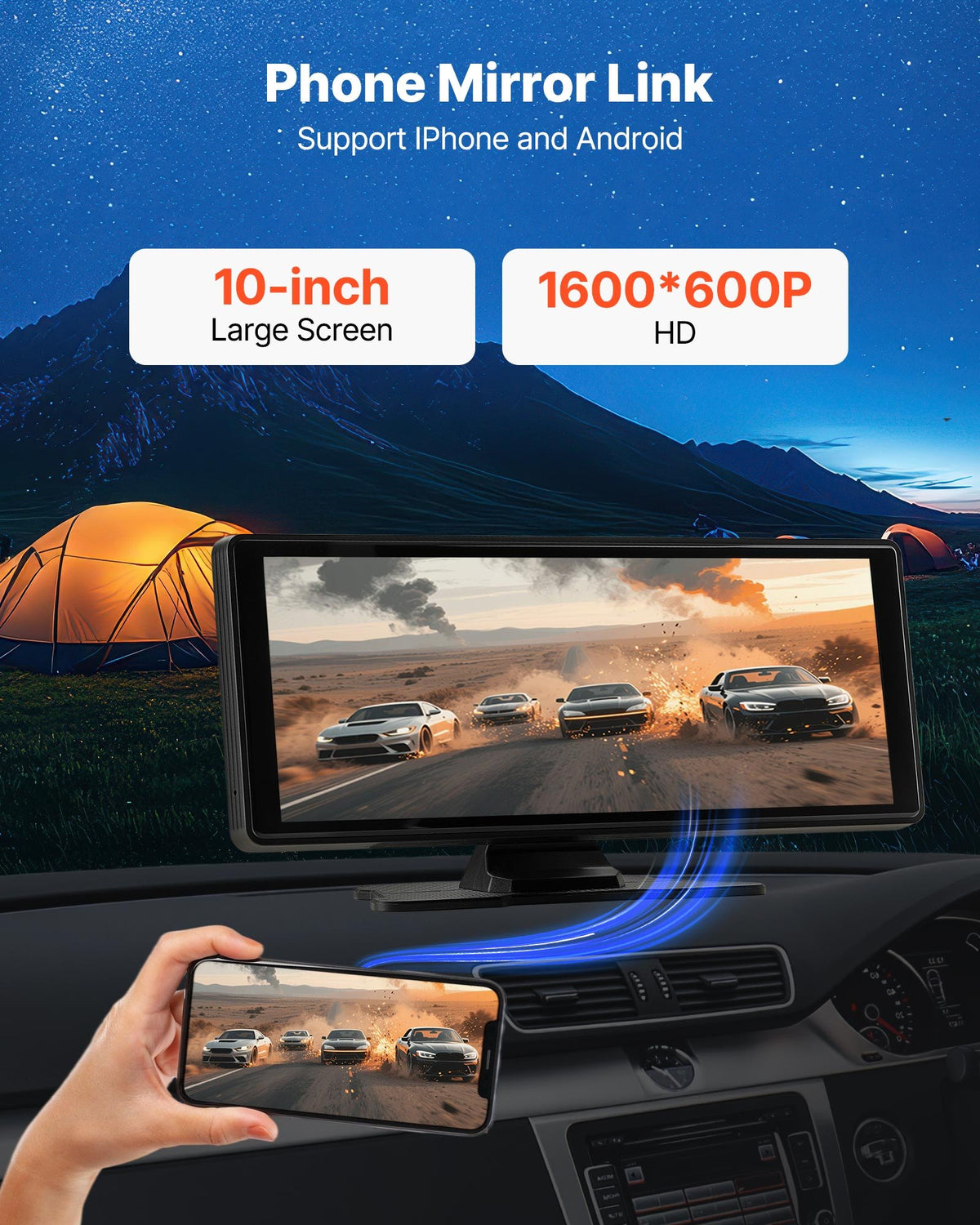 Car Stereo Radio CarPlay Touchscreen 254 mm Apple Android Auto Bluetooth V952-CZZKP10INCHBWKF1U001V9