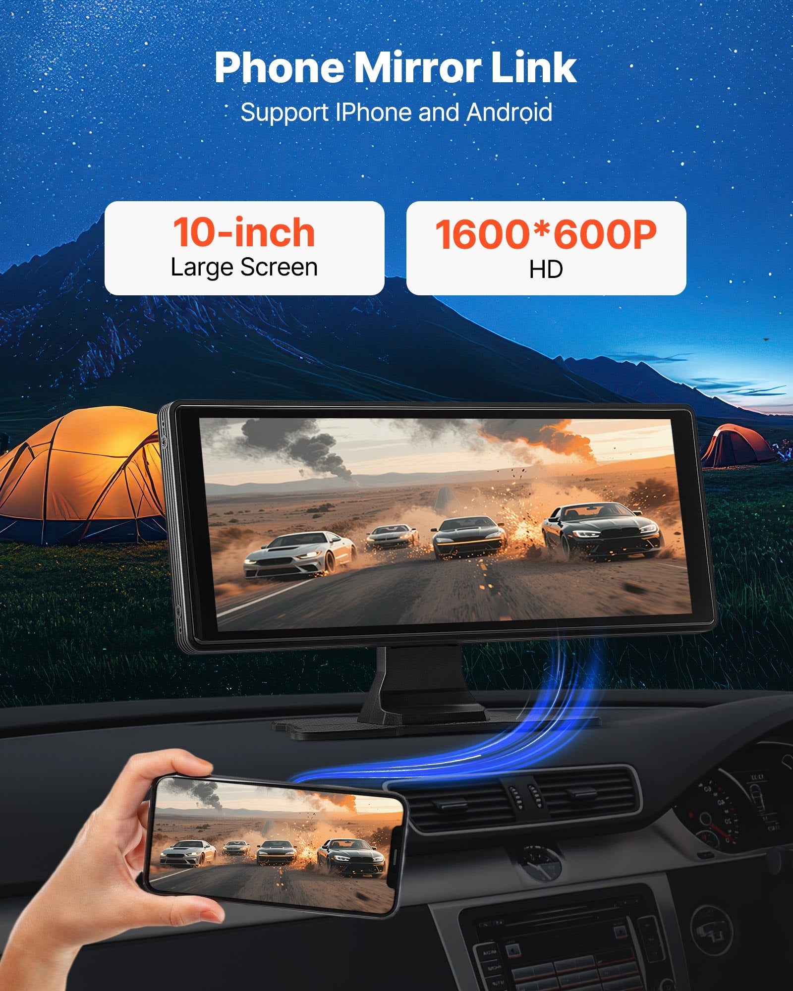 Car Stereo Radio CarPlay Touchscreen 254mm Apple Android Front/Rear Camera V952-CZZKP10INCHDHWMYE001V9