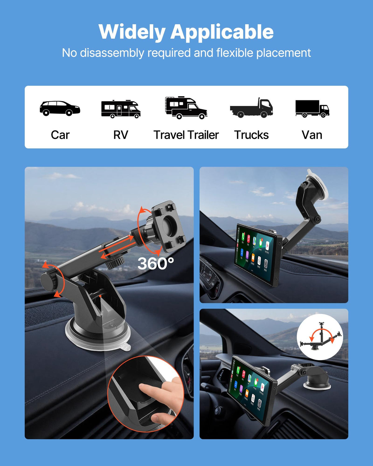 Car Stereo Radio CarPlay Touchscreen 254mm Apple Android Front/Rear Camera V952-CZZKP10INCHDHWMYE001V9