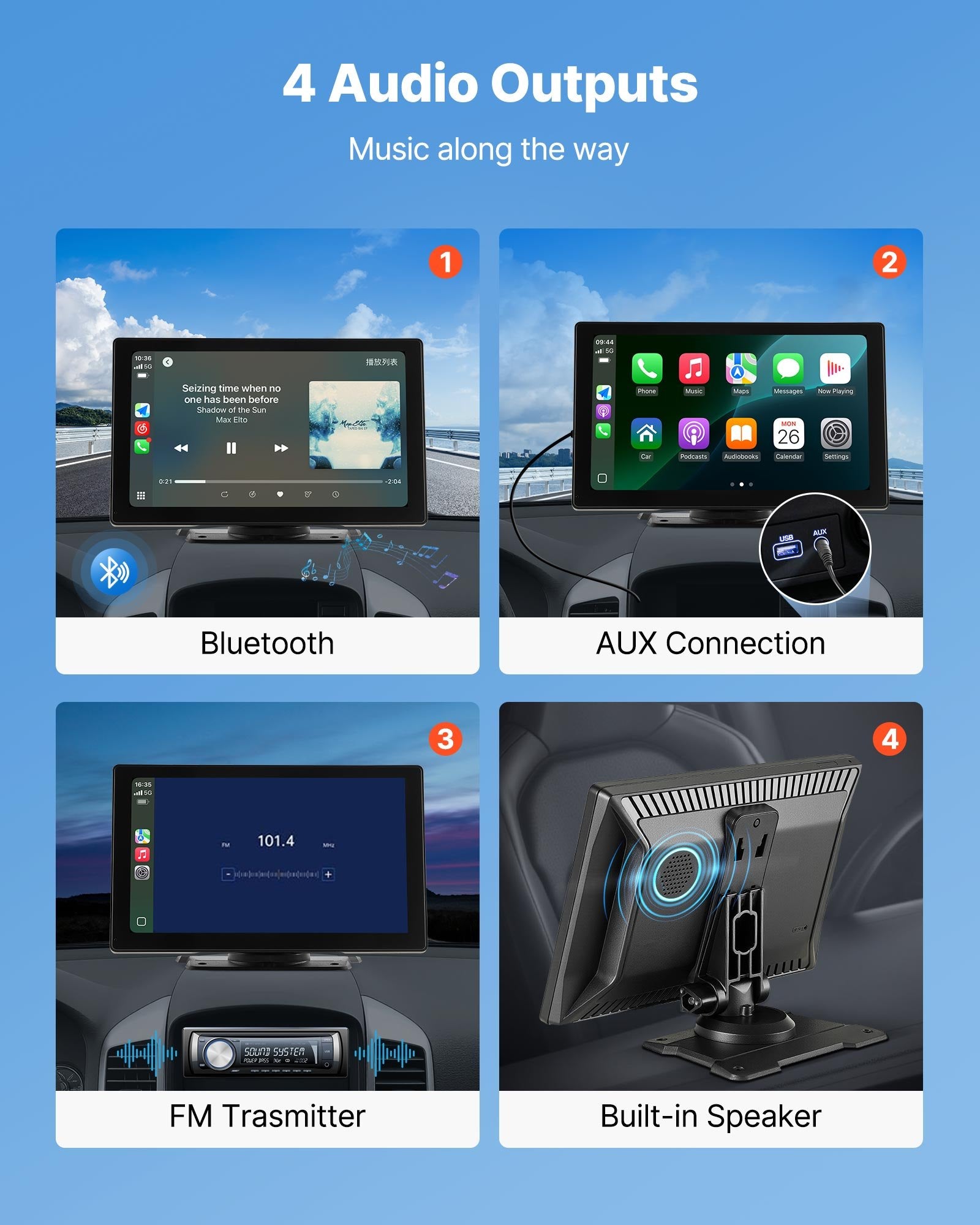 Car Stereo Radio CarPlay Touchscreen 228.6 mm Apple Android Backup Camera V952-CZZKP9INCHBD3G8EV001V9