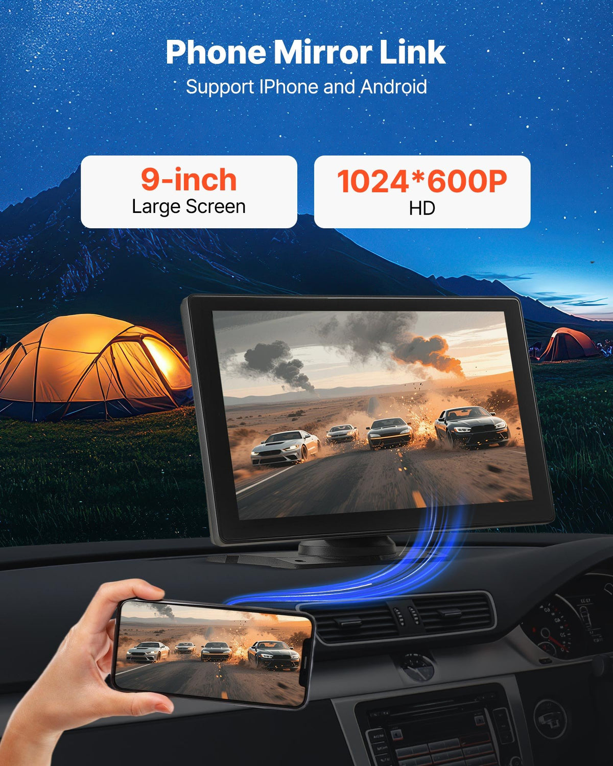 Car Stereo Radio CarPlay Touchscreen 228.6 mm Apple Android Backup Camera V952-CZZKP9INCHBD3G8EV001V9