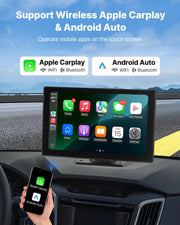 Wireless Car Stereo, 228.6mm HD Portable Radio Touch Screen with Apple CarPlay and Android Auto, CarPlay V952-CZZKP9INCHDQGMM4X001V9