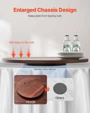 61 cm Wood Lazy Susan Turntable, 360 degrees Rotation Round Clear Tabletop Rotating Tray, Acacia Wood Dining V952-CZZP24YCMZHTGZT37V0