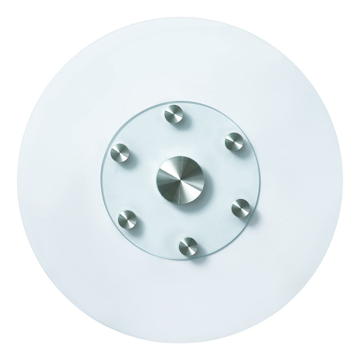 76.8 cm Glass Lazy Susan Turntable, Tempered Glass Dining Table Centerpiece with 6 Rotating Wheels, 360 V952-CZZP30YCBLTMNYA7MV0