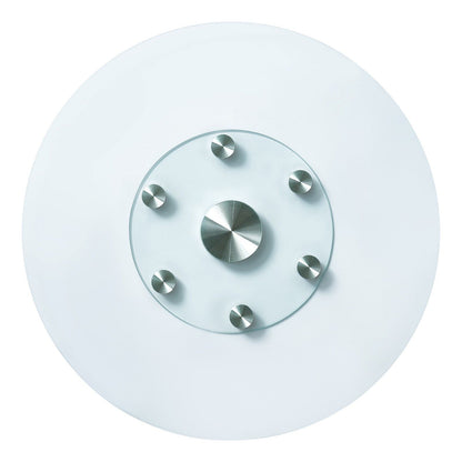 76.8 cm Glass Lazy Susan Turntable, Tempered Glass Dining Table Centerpiece with 6 Rotating Wheels, 360 V952-CZZP30YCBLTMNYA7MV0