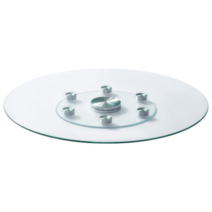 76.8 cm Glass Lazy Susan Turntable, Tempered Glass Dining Table Centerpiece with 6 Rotating Wheels, 360 V952-CZZP30YCBLTMNYA7MV0