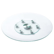 76.8 cm Glass Lazy Susan Turntable, Tempered Glass Dining Table Centerpiece with 6 Rotating Wheels, 360 V952-CZZP30YCBLTMNYA7MV0