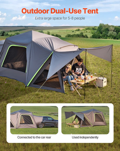 SUV Tent for Camping, 10FT L x 10FT W, Waterproof PU2000mm Spacious Double Layer Design for 5-8 Person, SUV V952-CZZPCHK1010F0ER65V0