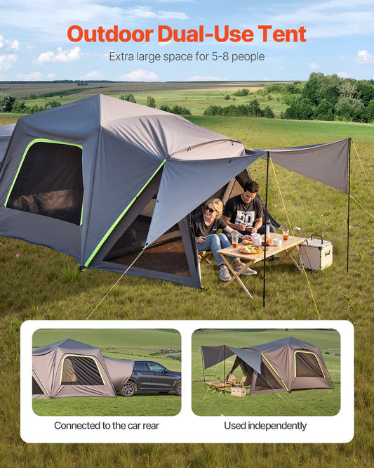 SUV Tent for Camping, 10FT L x 10FT W, Waterproof PU2000mm Spacious Double Layer Design for 5-8 Person, SUV V952-CZZPCHK1010F0ER65V0