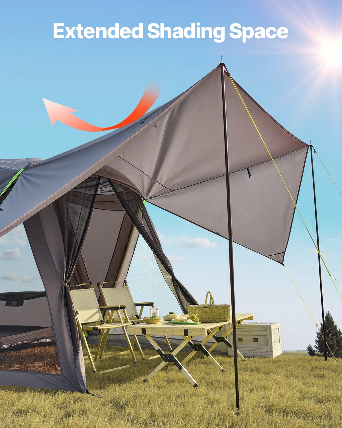 SUV Tent for Camping, 10FT L x 10FT W, Waterproof PU2000mm Spacious Double Layer Design for 5-8 Person, SUV V952-CZZPCHK1010F0ER65V0