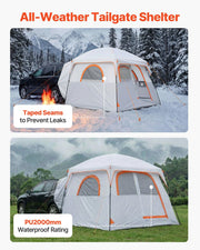 Large SUV Tent for 6 Person, 3.05 x 2.74m 3-Season SUV Tailgate Tent with Ventilated Doors & Mesh Windows, V952-CZZPCHK109FTIN0BQ001V0