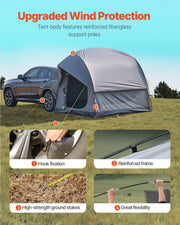 SUV Tent for Camping, 8FT L x 8FT W, Waterproof PU2000mm Spacious Double Layer Design for 5-8 Person, SUV V952-CZZPCHK88FT03MD8MV0