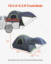Truck Tent 5.0-5.2ft Waterproof PU2000 Truck Bed Camping Tent 2-3 Person V952-CZZPDZYPK5057U67XV0