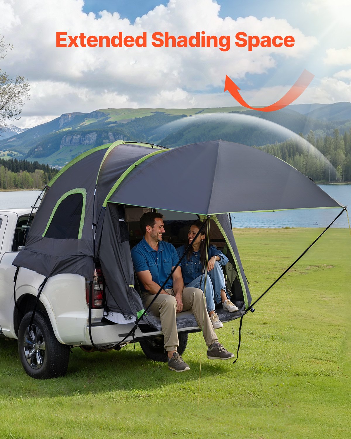 Truck Tent 8.0-8.2ft Waterproof PU2000 Truck Bed Camping Tent 2-3 Person V952-CZZPDZYPK808P1AXAV0