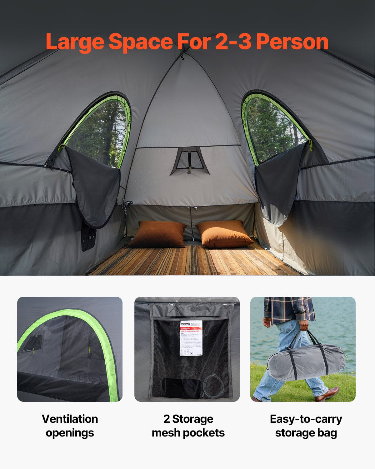 Truck Tent 8.0-8.2ft Waterproof PU2000 Truck Bed Camping Tent 2-3 Person V952-CZZPDZYPK808P1AXAV0