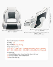 Boat Seat, High Backrest, Flip Up Boat Seat Captain Bucket Seat with Thickened Sponge Cushion & Waterproof V952-CZZYZDFZHBSKNPUAG001V0