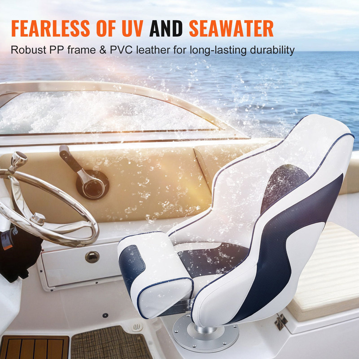 Captain Bucket Seat Boat Seat, Flip Up Boat Seat, with Thickened Sponge Padding, Flip-up Bolster Boat Captain V952-CZZYZDFZKFZ07OY7ZV0