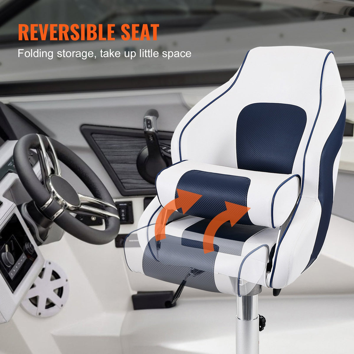 Captain Bucket Seat Boat Seat, Flip Up Boat Seat, with Thickened Sponge Padding, Flip-up Bolster Boat Captain V952-CZZYZDFZKFZ07OY7ZV0