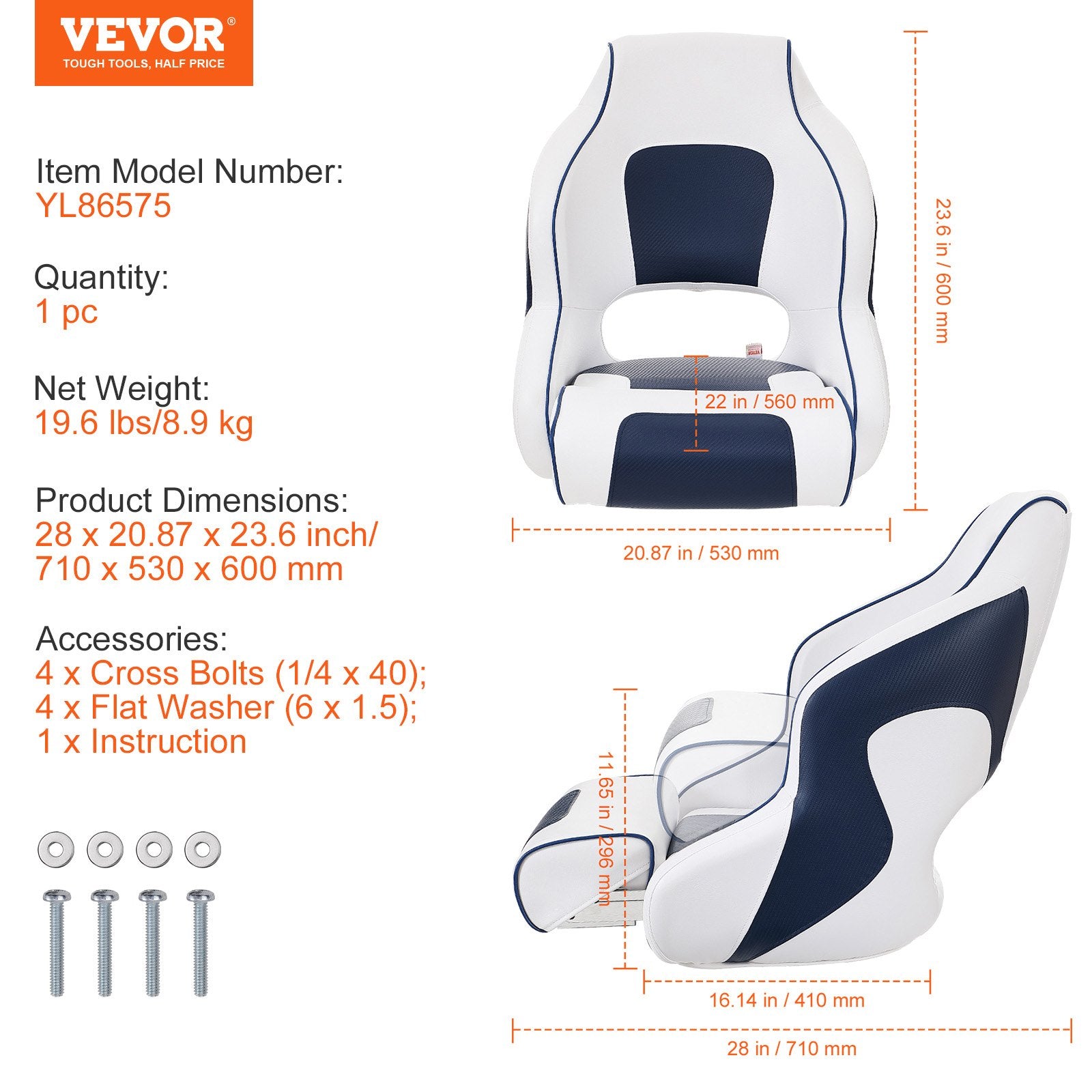 Captain Bucket Seat Boat Seat, Flip Up Boat Seat, with Thickened Sponge Padding, Flip-up Bolster Boat Captain V952-CZZYZDFZKFZ07OY7ZV0