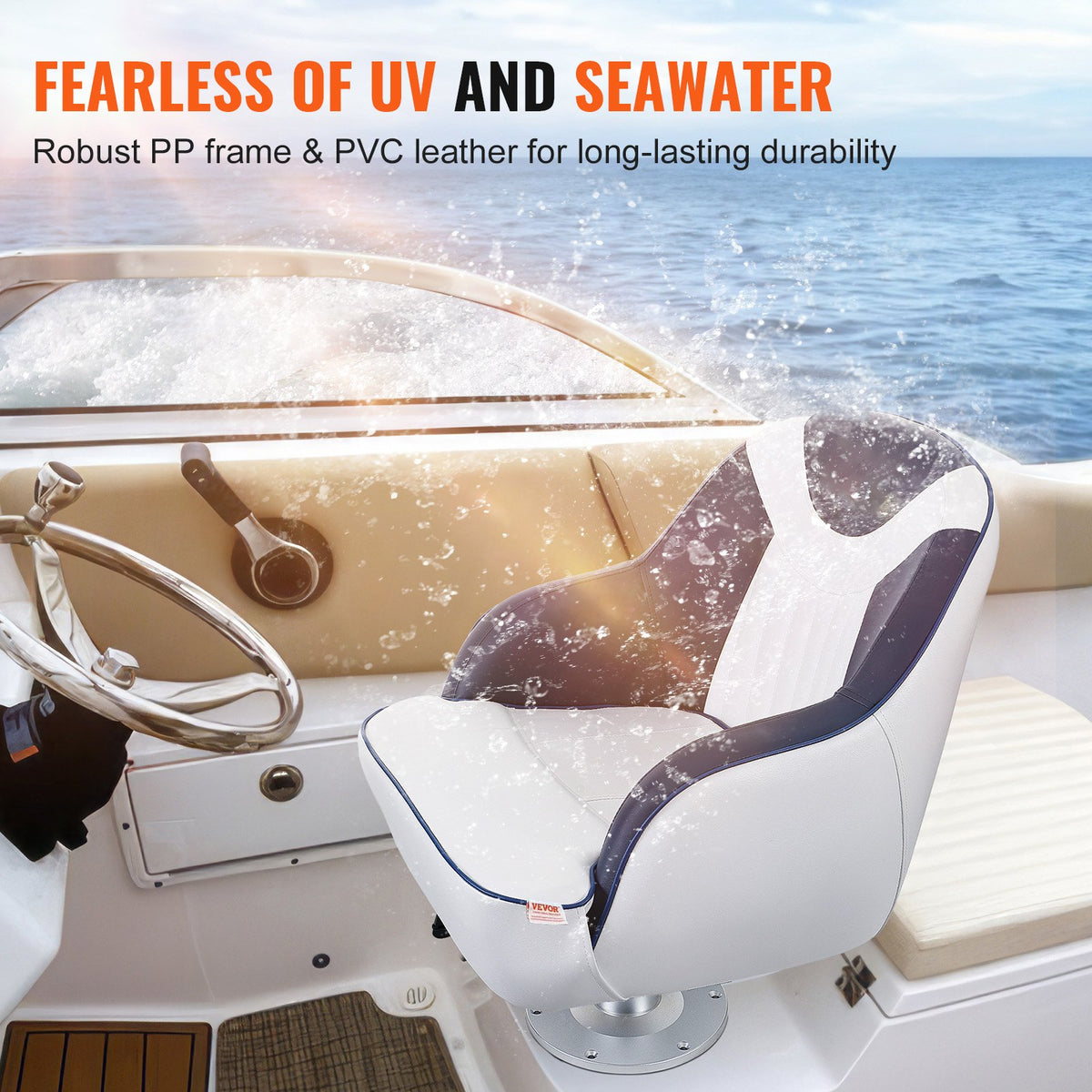 Captain Bucket Seat, Pontoon Boat Seat with Thickened Sponge Padding, Boat Captain Chair for Fishing Boat, V952-CZZYZDWFZBKFU6O5SV0