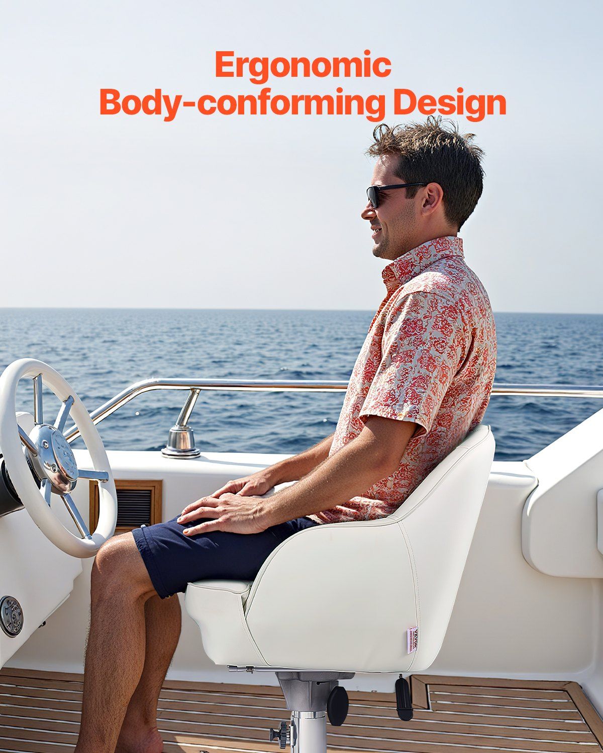 Boat Seat, Low Backrest, Boat Seat Captain Bucket Seat with Thickened Sponge Cushion & Waterproof PVC V952-CZZYZDWFZBSBJKGMK001V0
