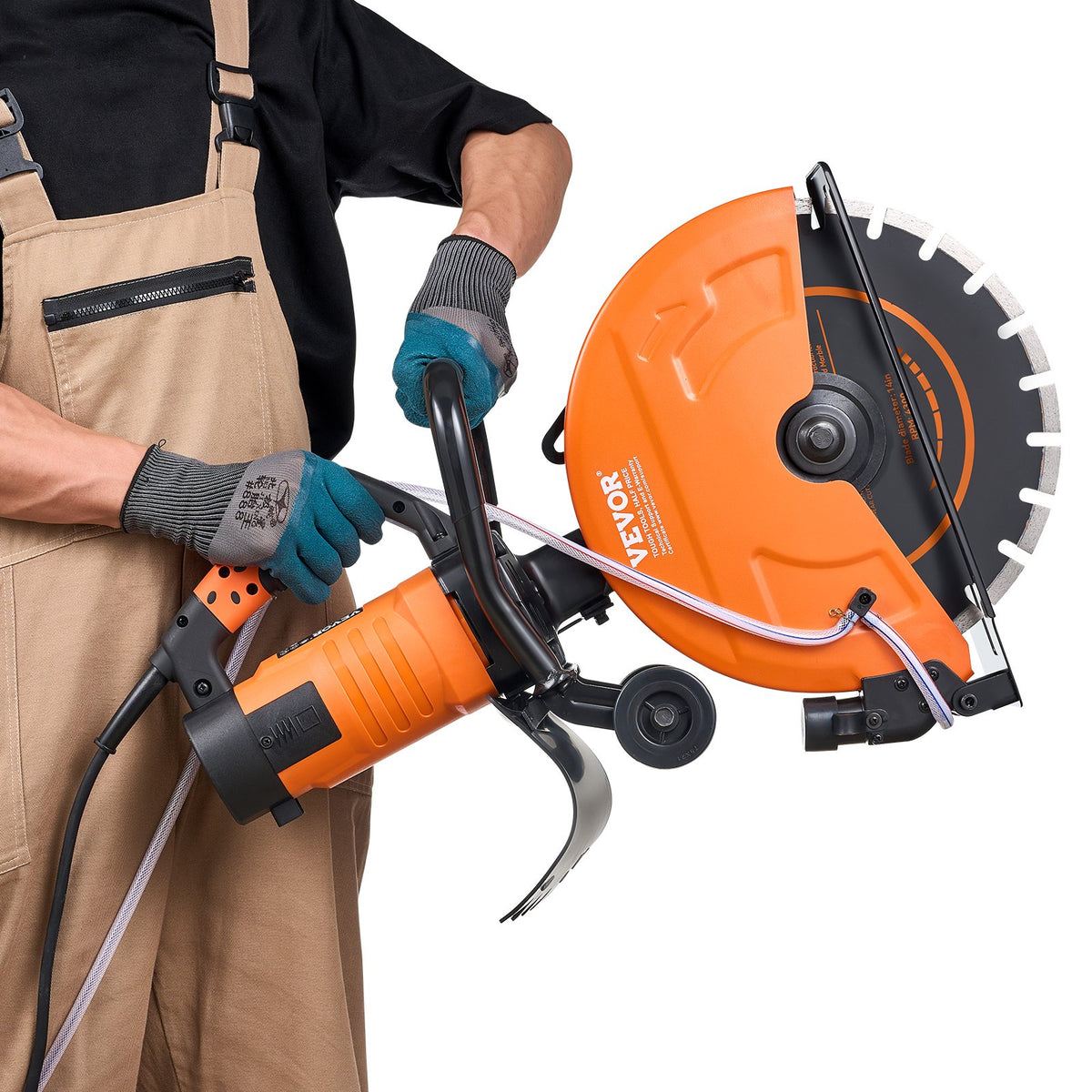 Electric Concrete Saw, 14 in, 2000 W Motor Circular Saw Cutter with Max. 5 in Adjustable Cutting Depth, Wet V952-D3200W14IN5INYGWJV3