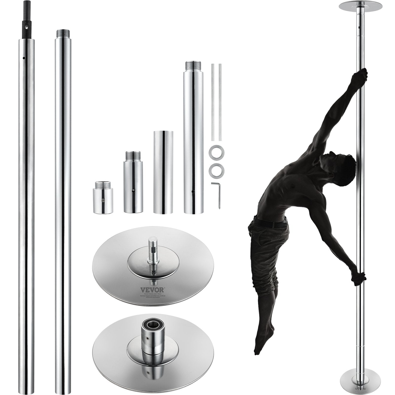 Professional Dancing Pole, Spinning Static Dancing Pole Kit, Portable Removable Pole, 45mm Heavy-Duty V952-DBDJYXYS8210L8YBQV0