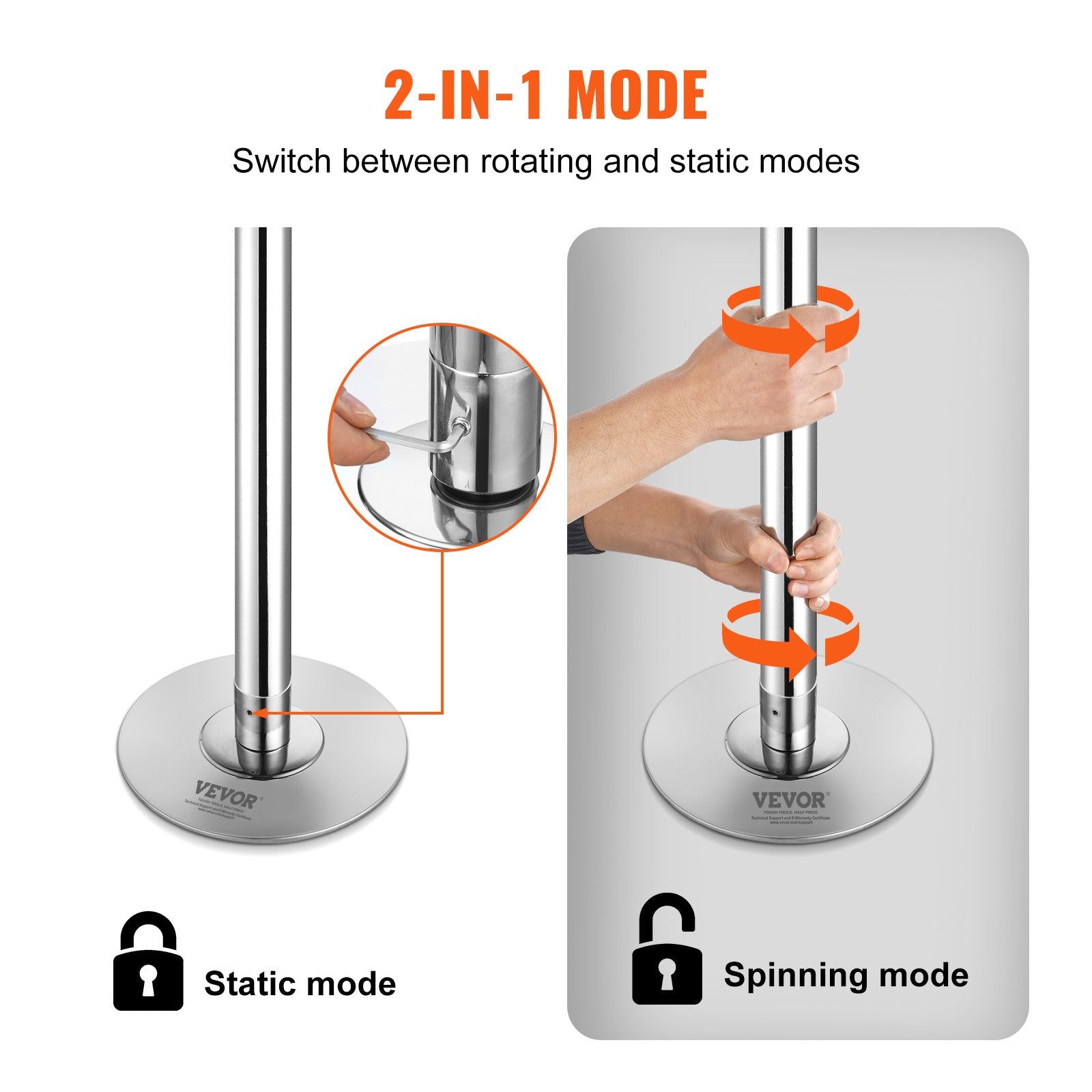 Professional Dancing Pole, Spinning Static Dancing Pole Kit, Portable Removable Pole, 45mm Heavy-Duty V952-DBDJYXYS8210L8YBQV0
