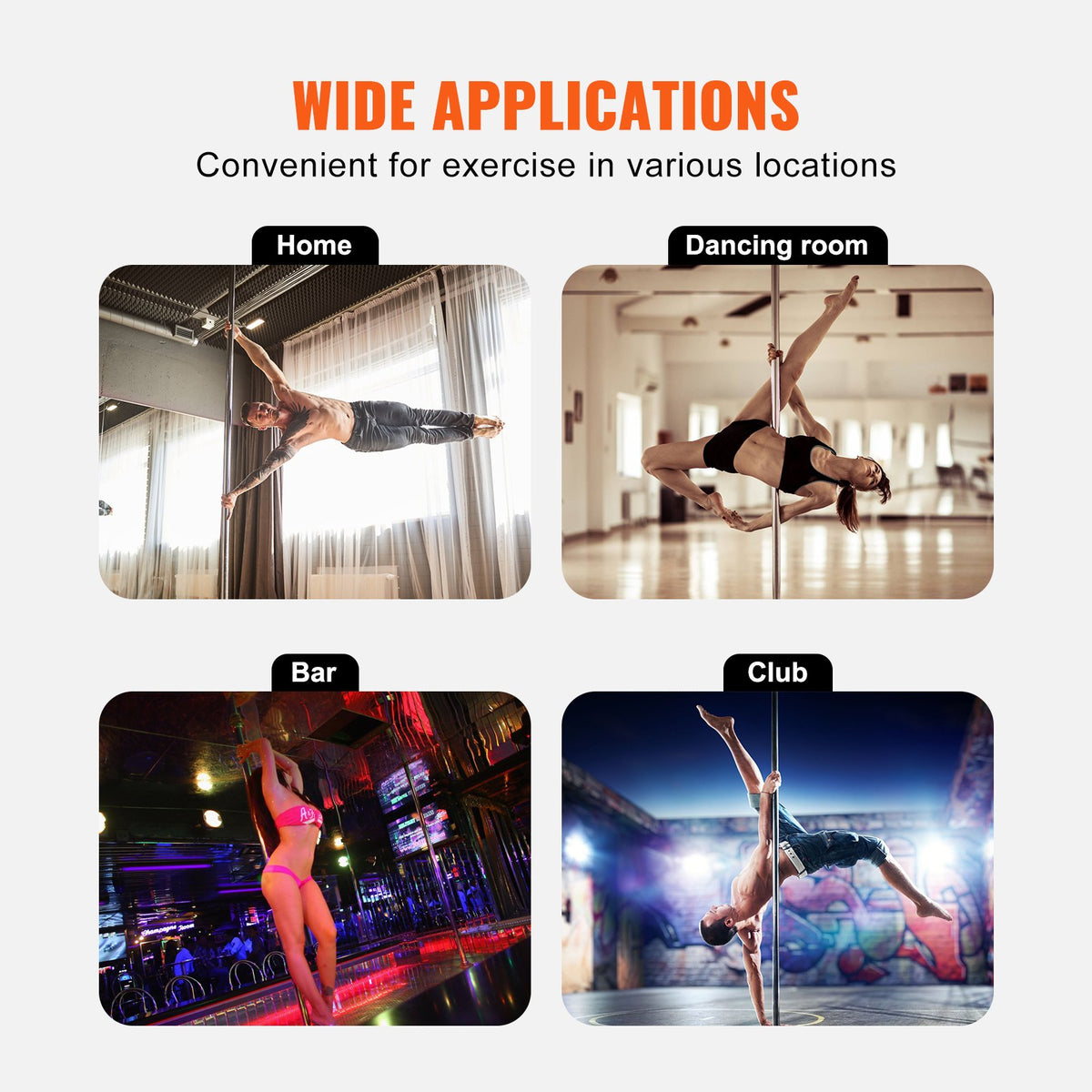 Professional Dancing Pole, Spinning Static Dancing Pole Kit, Portable Removable Pole, 45mm Heavy-Duty V952-DBDJYXYS8210L8YBQV0