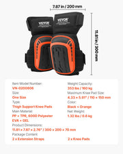Knee Pads for Work, Extended Heavy Duty Construction Knee Pads with 2 Extension Straps, Anti-slip Foam Gel V952-DBHXHSCSJZKH76BTFV0