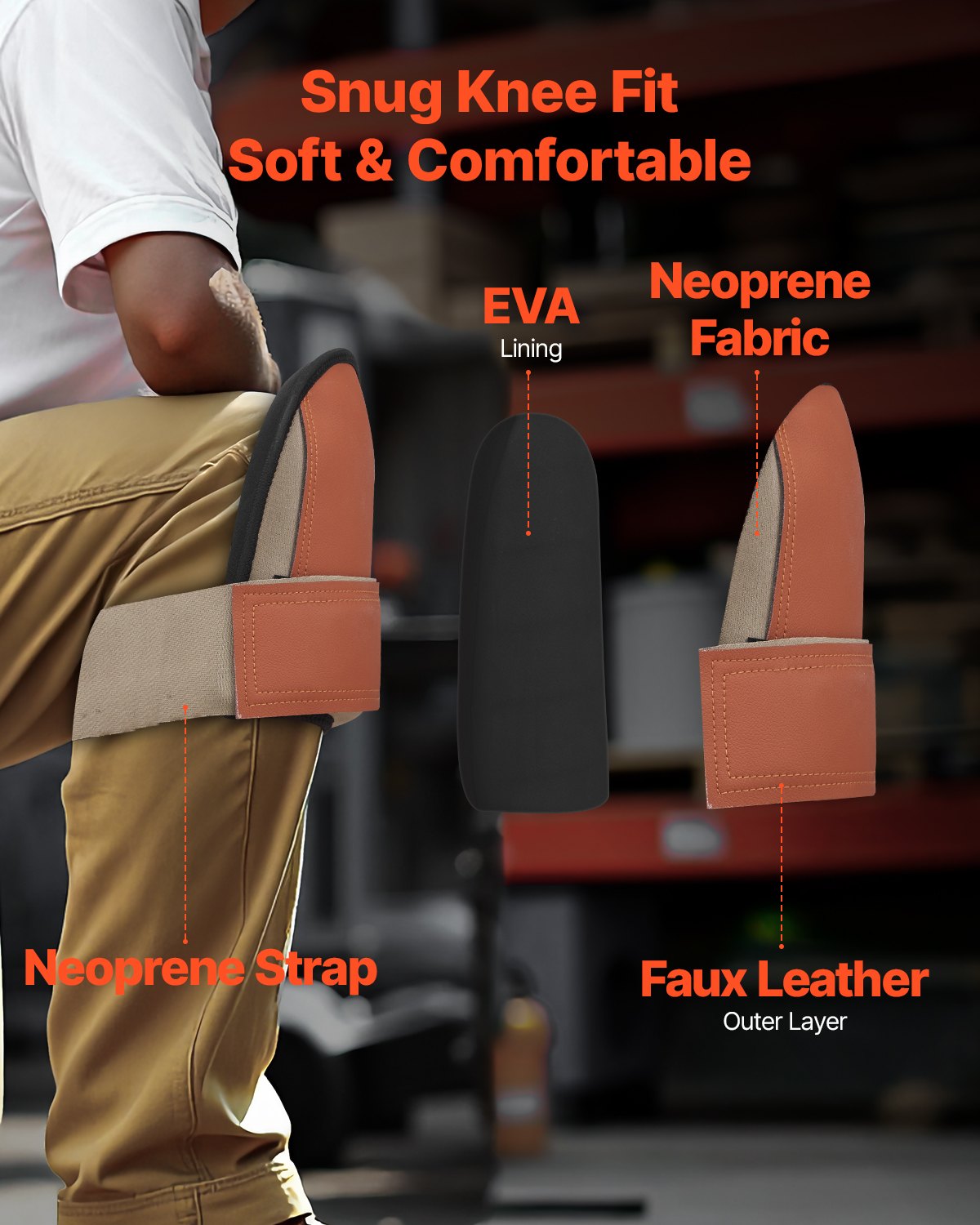 Knee Pads for Work, Durable Leather Construction Pads, Machine Washable Work Knee Pads, Easy to Wear and Take V952-DBHXHSZSPGHXKJ78JV0