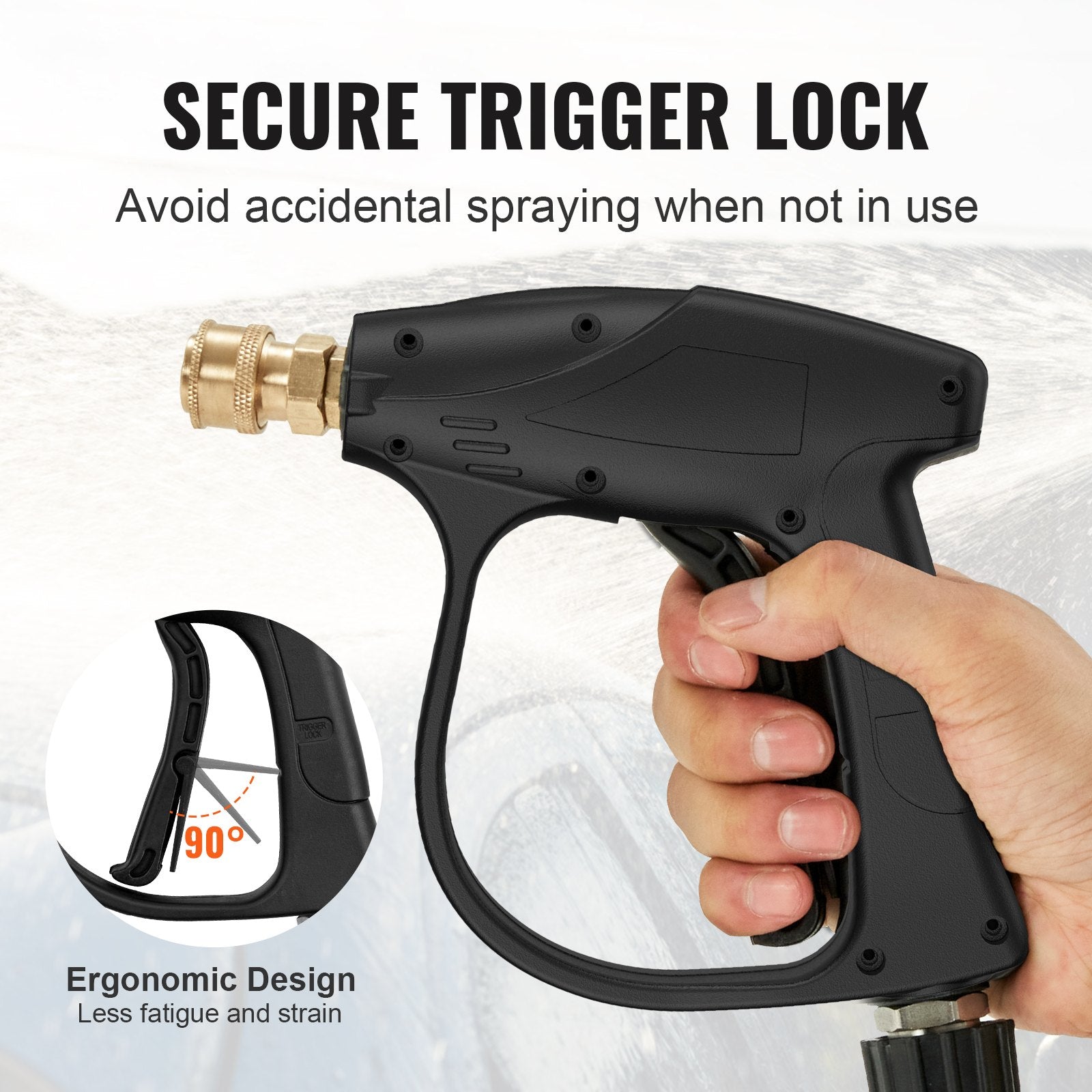 1/4'' High Pressure Washer Gun 4350PSI Power Wash Foam Spray w/ Nozzle V952-DBJQ3000PSIM2NU2HV0