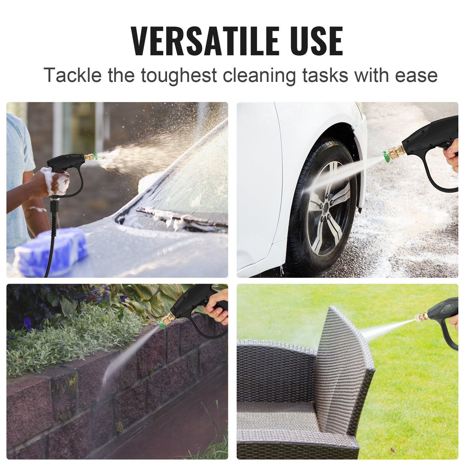 1/4'' High Pressure Washer Gun 4350PSI Power Wash Foam Spray w/ Nozzle V952-DBJQ3000PSIM2NU2HV0