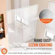 Semi-frameless Double Sliding Shower Door SGCC Tempered Glass 1/4" Chrome V952-DBKSMTLYSM6MDOGXSV0