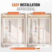 Semi-frameless Double Sliding Shower Door SGCC Tempered Glass 1/4" Chrome V952-DBKSMTLYSM6MDOGXSV0