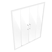 Semi-frameless Double Sliding Shower Door SGCC Tempered Glass 1/4" Chrome V952-DBKSMTLYSM6MDOGXSV0
