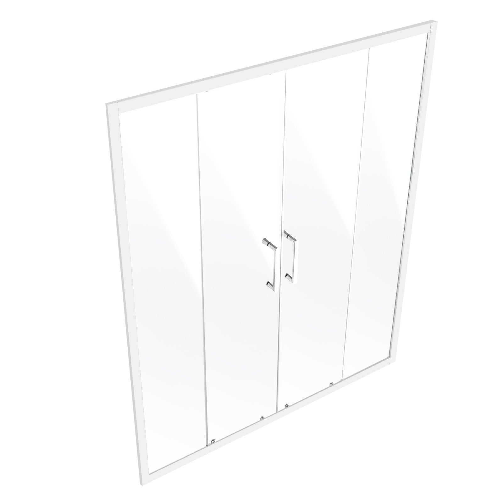 Semi-frameless Double Sliding Shower Door SGCC Tempered Glass 1/4" Chrome V952-DBKSMTLYSM6MDOGXSV0