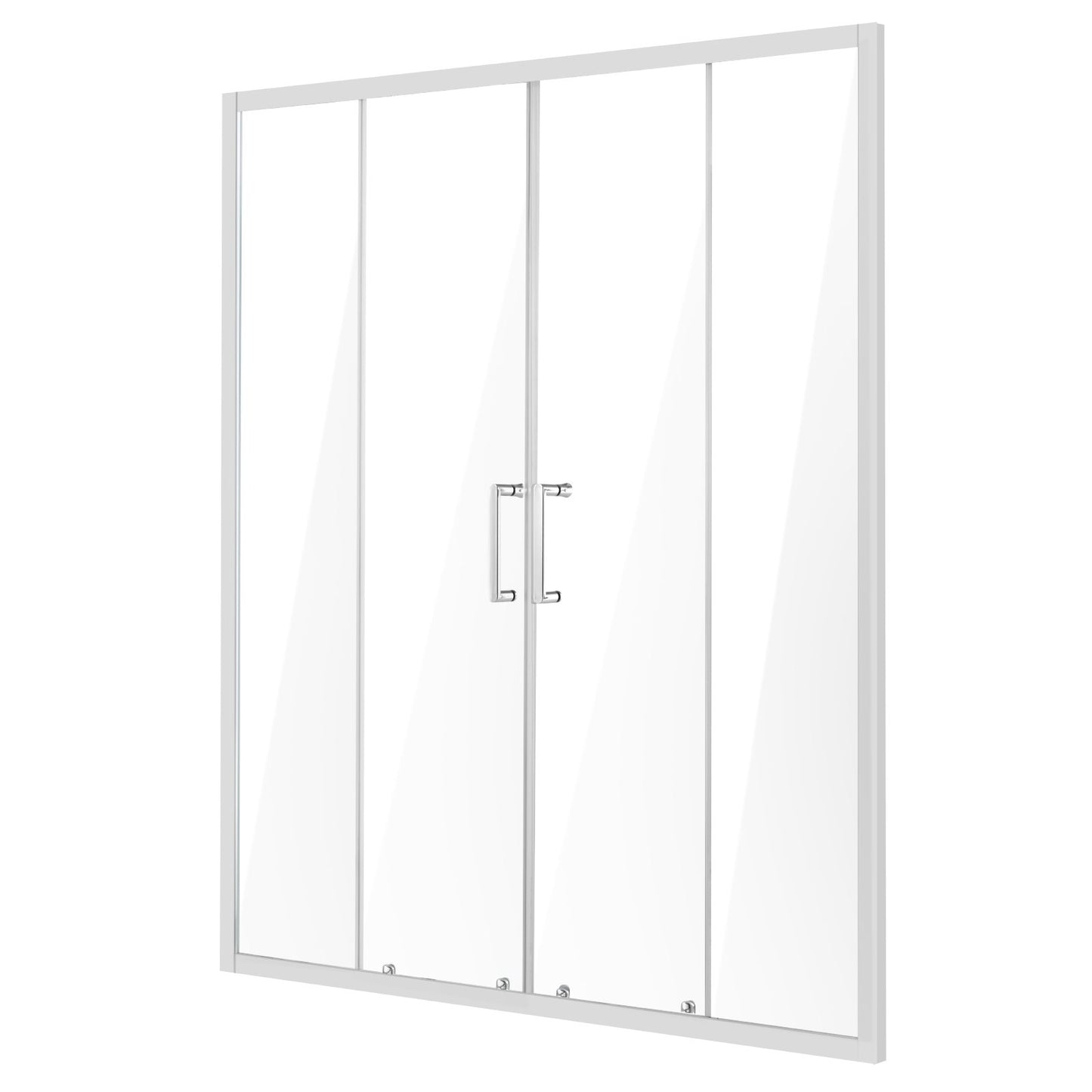 Semi-frameless Double Sliding Shower Door SGCC Tempered Glass 1/4" Chrome V952-DBKSMTLYSM6MDOGXSV0