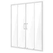 Semi-frameless Double Sliding Shower Door SGCC Tempered Glass 1/4" Chrome V952-DBKSMTLYSM6MDOGXSV0