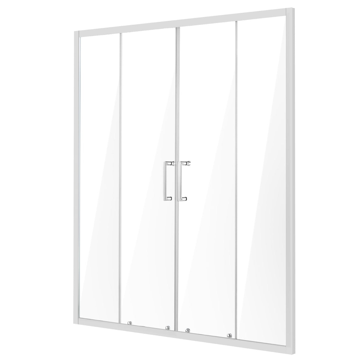 Semi-frameless Double Sliding Shower Door SGCC Tempered Glass 1/4" Chrome V952-DBKSMTLYSM6MDOGXSV0