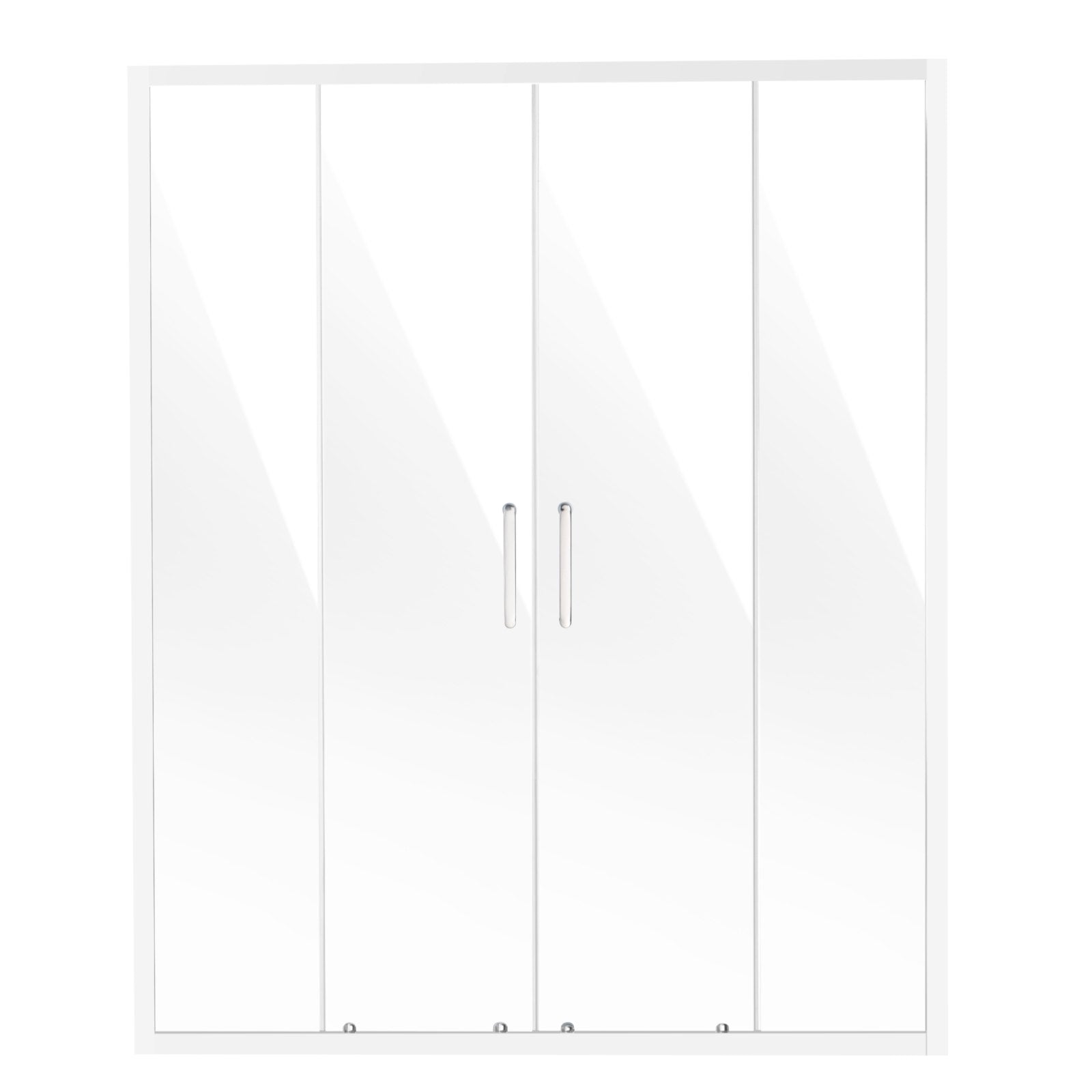 Semi-frameless Double Sliding Shower Door SGCC Tempered Glass 1/4" Chrome V952-DBKSMTLYSM6MDOGXSV0