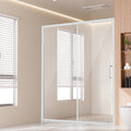 Semi-frameless Shower Door 57.7-59" x 70" SGCC Tempered Glass 1/4" Chrome V952-DBKSYMTLYSM6LNGAYV0