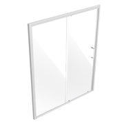 Semi-frameless Shower Door 57.7-59" x 70" SGCC Tempered Glass 1/4" Chrome V952-DBKSYMTLYSM6LNGAYV0