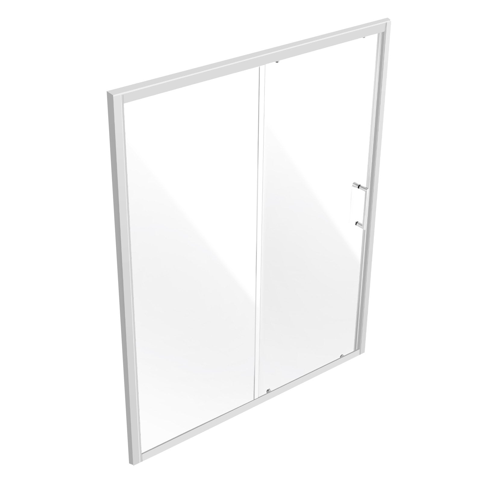 Semi-frameless Shower Door 57.7-59" x 70" SGCC Tempered Glass 1/4" Chrome V952-DBKSYMTLYSM6LNGAYV0