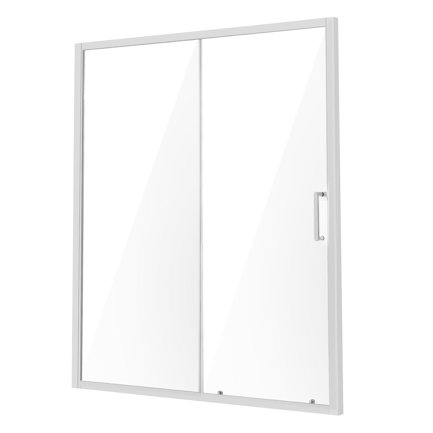 Semi-frameless Shower Door 57.7-59" x 70" SGCC Tempered Glass 1/4" Chrome V952-DBKSYMTLYSM6LNGAYV0
