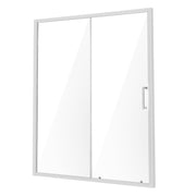 Semi-frameless Shower Door 57.7-59" x 70" SGCC Tempered Glass 1/4" Chrome V952-DBKSYMTLYSM6LNGAYV0